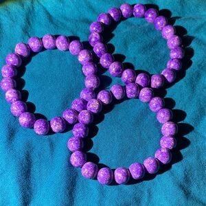 Purple Beaded Bracelet Set